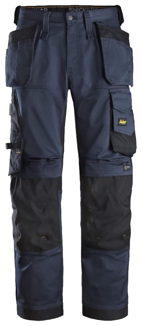 U625195043432 AllroundWork Stretch Loose Fit Work Pants + Holster Pockets (Navy/Black) - 34/32