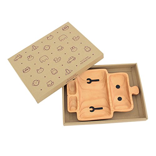 SPICE OF LIFE Kids Petits Et Maman Wooden Plate - Robot - Reusable Home/Party/Picnic Dinnerware