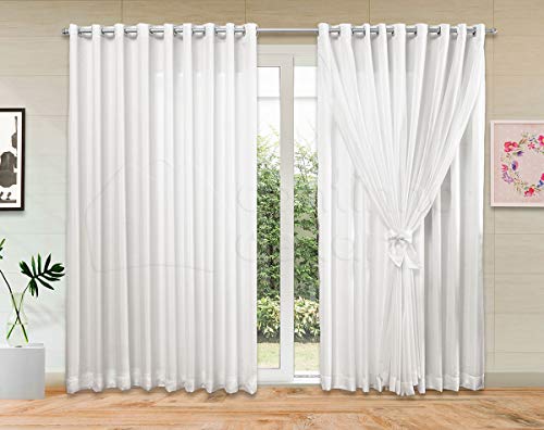 Cortina de Voil com Forro Microfibra 4,00m x 2,70m - Branco