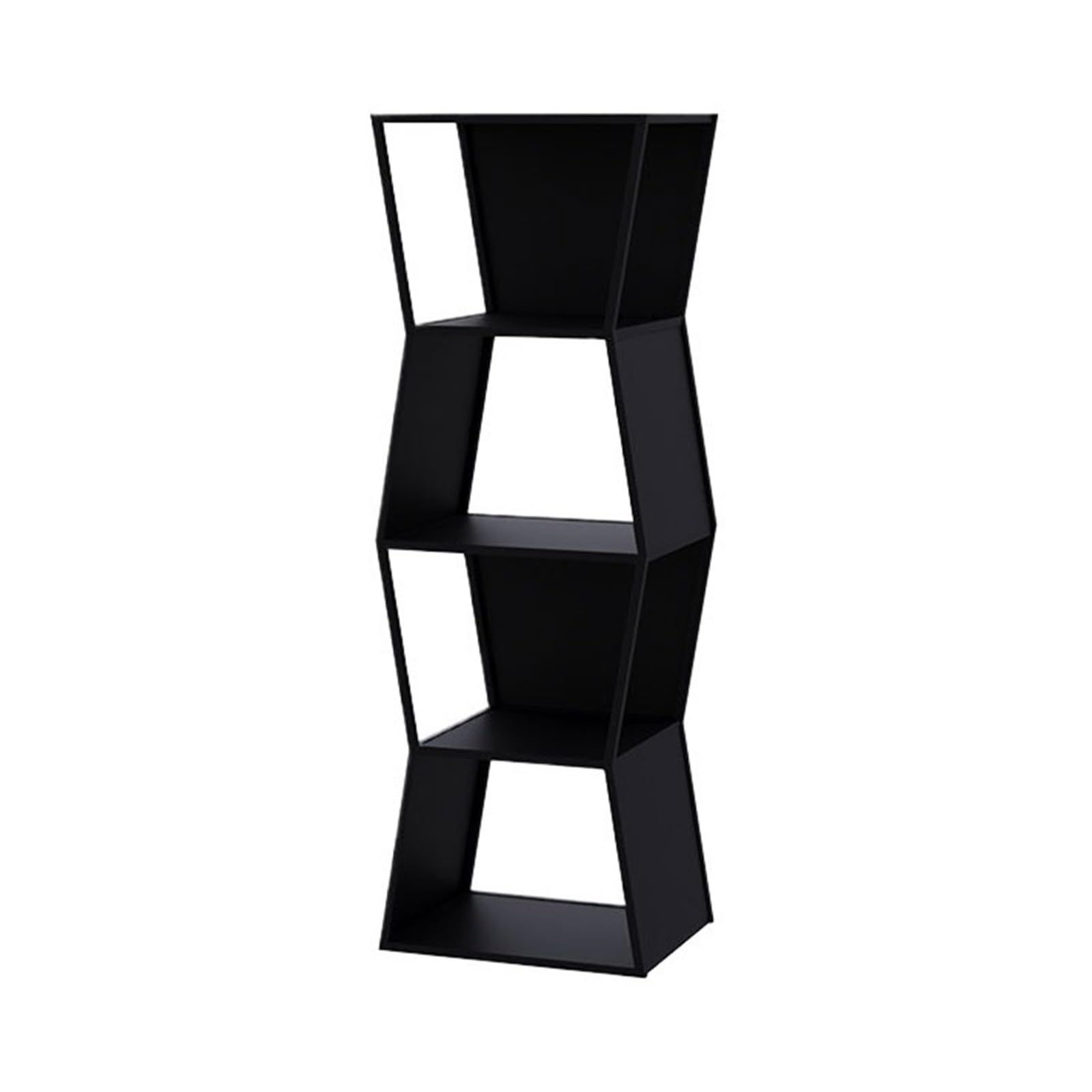 Shihan-2015 Bookcase Vertical Minimalism Open Iron Bookshelf Modern Storage Display Stand for Home Office Display Shelf(Black)
