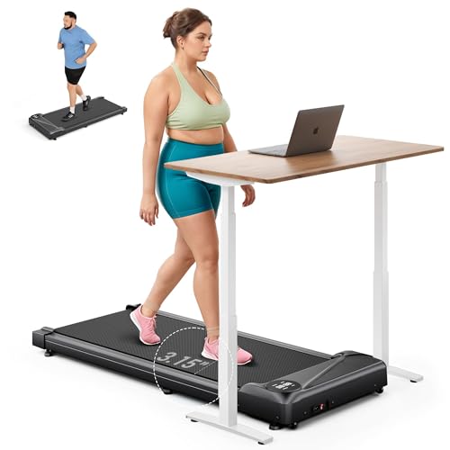 THERUN Schreibtisch Walking Pad mit Leise 2,5 PS-Motor, 2 in 1 Kleines Laufband mit...