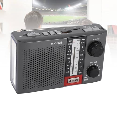 Radio AM FM portable stéréo avec antenne et lampe de poche intégrée