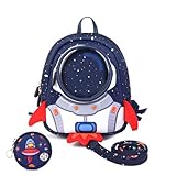 YISIBO Rocket Toddler Backpack with Harness Leash Snack Nursery Bags for Kids Baby Boy Girl 1-3 Years Old