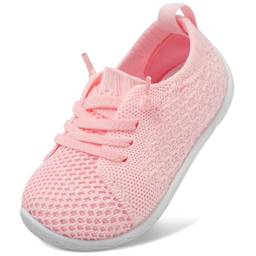 FootFurther Toddler Shoes Size 5 Boys Girls Barefoot Kids Breathable Sneakers Tennis Shoes Wide Lightweight Pink