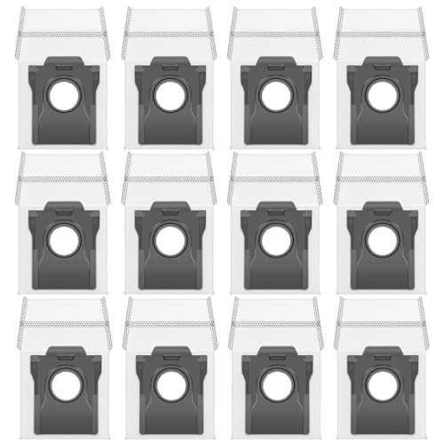12 Pack Vacuum Dust Bags for Dreame X50 Ultra/X40 Ultra/X30 Ultra/L50 Ultra/L40 Ultra/L10s Ultra Gen 2/L10s Pro Ultra Robot Vacuum Cleaner, 3.2L Large Capacity Dust Bag Accessories