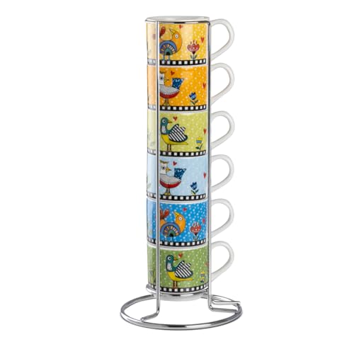 Egan Set of 6 Coffee Imp. Cocoricò + Metal Rack