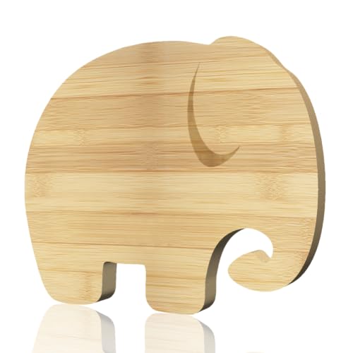 WEBEEDY Tabla de Cortar de Madera de Bambú en Forma de Elefante, 30x25.3 cm, Para Cocina y Decoración miniatura 1