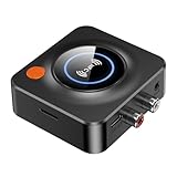 Receptor Bluetooth 5.4 Hi-Fi con Salida Jack 3.5 mm y RCA Adaptador Bluetooth Audio con Modo de Graves Conexión Dual y Largo Alcance para Equipo de Música/Amplificador/Altavoz