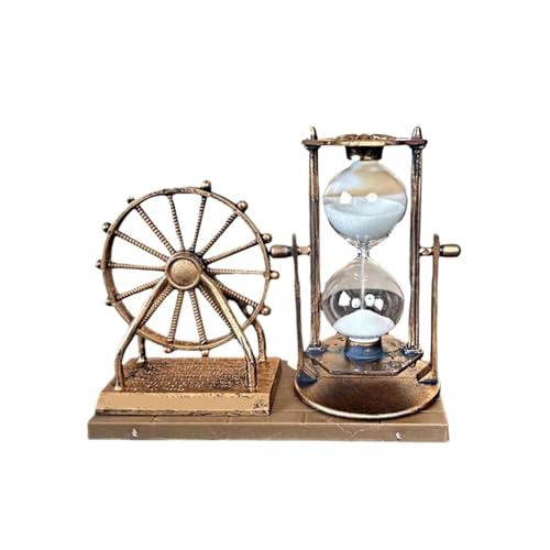 Cadeaux Sablier, Sablier horloge de sable, statue grande roue, minuterie bureau multicolore 15.5x10.5x6.5cm(Gold)