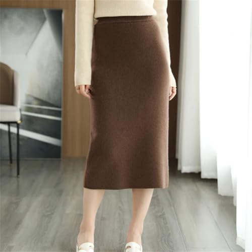 Women's Casual Solid Wool Knit High Waist Skirt Fashion Soft Elastic Slim Business Skirts2