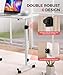 KLSMYHOKI Standing Desk Adjustable Height, Mobile Stand Up Desk with Wheels Small Computer Desk Rolling Desk, Portable Laptop Desk White Standing Table Home Office Desks 16