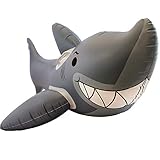 Playtek Ride On Toys Shark Inflatable Pool Float with Handle, Gray