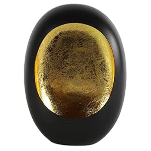Waxinelichthouder Pim L – theelichthouder zwart goud Modern L11,5B21H29CM