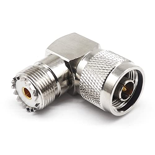 Adaptateur N mâle UHF femelle coudé SL16 pour raccordement antenne radio coaxial