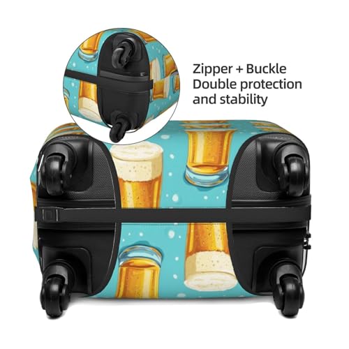 Luggage Cover Protector - Beer Bubbles Print Fit 25-28 Inch Suitcase Covers for Luggage3