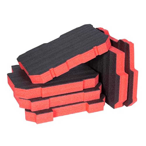 Econo Foam Inserts- Fits Milwaukee Packout ™ 48-22-8426 (6 Piece Foam Kit) Black/Red