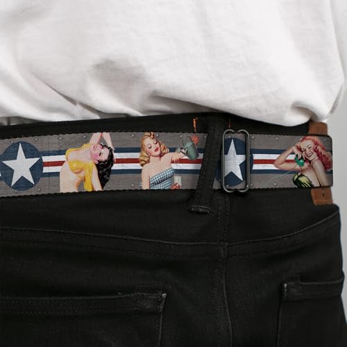 Cinturón de seguridad para vaqueros con estampado de rayas Pin Up en conciertos 4
