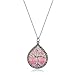 Sterling Silver Marcasite Epoxy Tree of Life Pendant Necklace, 18"