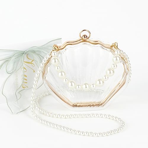 Image of Women Seashell Evening Bag Purse Mermaid Chain Strap Clutch Handbag Shoulder Bag | Seashell
