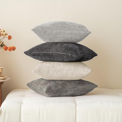 Aesphrates Soft Chenille Decorative Throw Pillow Covers 20x20 Inch for
