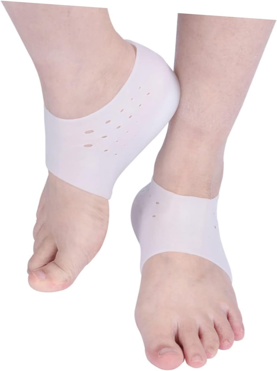 SHERCHPRY 9pairs Silicone Heel Sleeve of Ankle Socks for Cracked Heels Softening Foot Callouses Moisturizing Ankle Covers Breathable Design for Running Walking Height