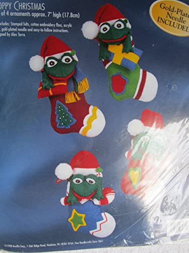 Appliques en feutre Bucilla Hoppy Christmas décoration de Noël lot de 4