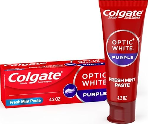 Colgate Optic White Purple Toothpaste for Teeth Whitening, Helps ...