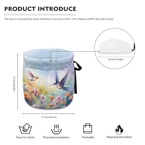 Image of Hummingbird Tea Cozy Dust Cover for Kitchen Kettle Floral Tea Pot Cosy Insulated Tea Kettle Cover Breakfast Warmer Machine Washable Kitchen Accessories