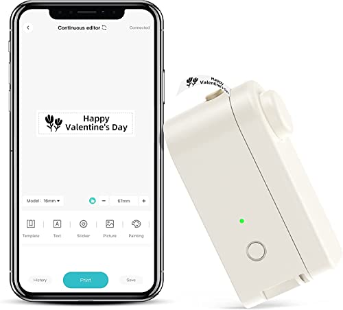 Makeid HD(300dpi) Label Maker Machine with Tape Gifts for Mom, Handheld Bluetooth Label Printer for Home Office School Customizable Multiple Templates Fonts Available Rechargeable
