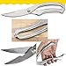 Perchedl Large Practical Poultry Scissors, Super-sharp Stainless Steel Spring Loaded Handle Kitchen Scissors Chicken Seafood Vegetable Barbecue Food Scissors (Silver)