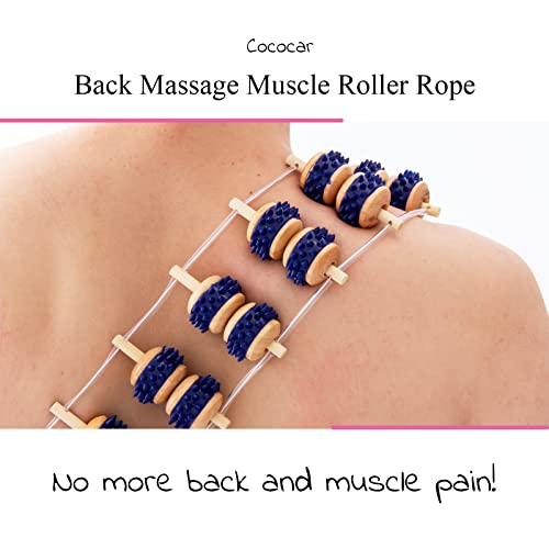 Cococar Wood Back Massage Roller Rope, Wood Therapy Massage Tools, Lymphatic Drainage Tool, Maderoterapia Colombiana, Wood Massage Trap For Body Shaping, Muscle Pain Relief Body Roller Tool #TOP1