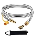 7 FT Propane Quick Connect Hose for RV to Gas Grill, Replace 1 LB Throwaway Bottle Connects 1 LB Portable Appliance, Propane Quick Connect Fittings to RV 1/4" Female Quick Disconnect Converter kit