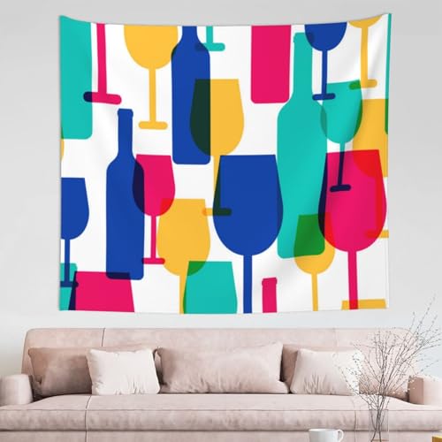 Tapisserie murale cocktail et vin 152x129 cm pour masquer un mur nu