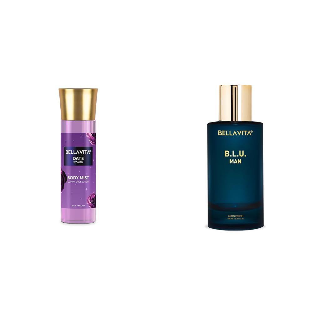 Bella Vita Luxury Date Women Body Spray Mist for Refreshing Floral & Vanilla Long Lasting Fragrance with Pink Pepper and Red Fruits 150 ml B.L.U Men Eau De Parfum Liquid Perfume