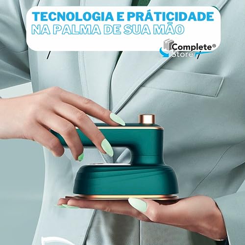 Complete Store Mini Ferro de Passar Roupa Portátil TravelMate Compacto e Bivolt - Ideal para Viagens