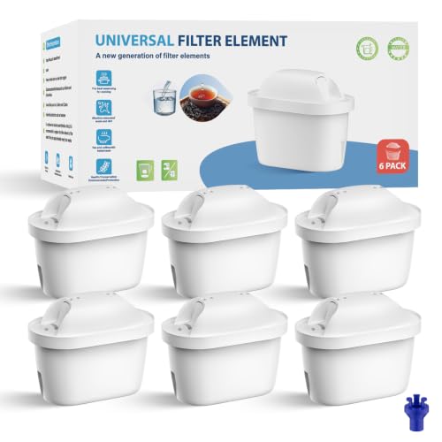 WaterJingYi Lot de 6 Cartouches de Filtre à eau de, Remplacement pour Brita® Maxtra Pro® Maxtra+® Plus All-in-1, Remplacement Du Filtre à Eau Compatible...