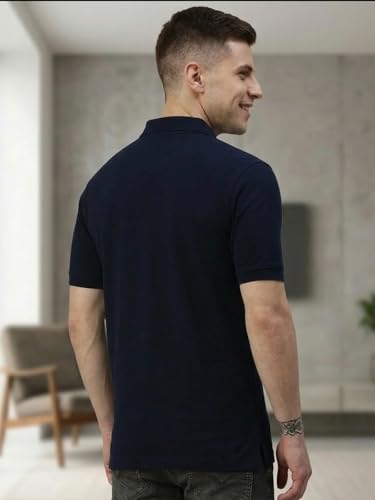 Image of Lux Cozi Men's Cotton Solid Polo Tshirt | Collar Tshirts | Half Sleeves | Stylish & Premium All Day Wear | Pack of 1
