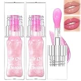 Rednow Magic Color Changing Lip Oil V2, Bossup Cosmetics Color Changing Lip Oil, Magical Color Changing Lip Gloss, Ddgoods Lip Gloss, Cotton Candy Flavor, Warm Change Moisturizing (2PCS)