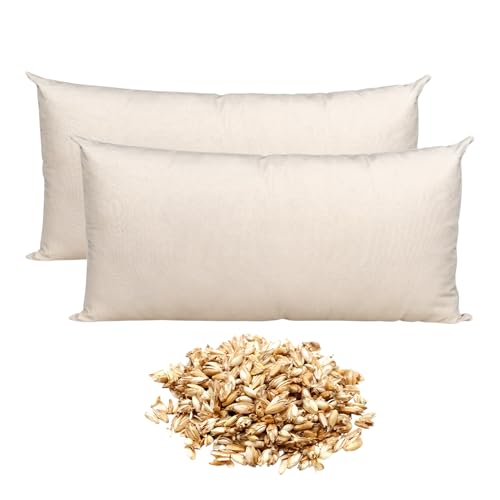 Yogimudra Bio-Dinkelspelzkissen 40x80 cm – Naturkissen mit 100 % Bio-Baumwollbezug & Reißverschluss – Ergonomisch, Atmungsaktiv, Vegan &...