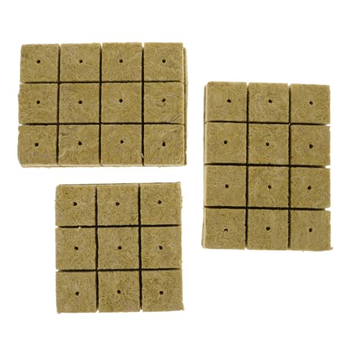 YOSADIER Blocchi per Vivai in Lana di Roccia 50X50X40 MM Substrato Idroponico Biodegradabile per Coltivazione Senza Suolo Set per Propagazione Piante in Serra e Giardinaggio