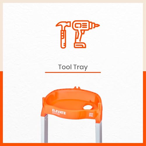 Image of Bathla Elevate 7-Step Foldable Aluminium Ladder for Home with Tool Tray | Anti-Skid | Durable, Heavy Duty, Safe & Stylish | 5-Year Warranty | Orange