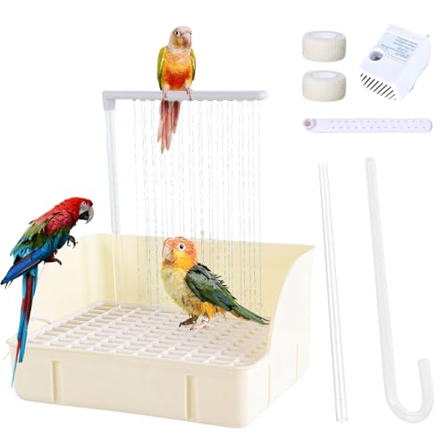 Image of Automatic Bird Bath with Pump, Large Indoor Bird Shower Fountain with Running Water, USB Bird Bathtub for Parakeet, Cockatiel, Conure, Budgie, Lovebird, African Grey, Amazon Parrot