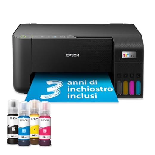 Epson EcoTank ET-2862 Stampante Multifunzione A4, Serbatoi Ricaricabili Alta Capacità, 4 Flaconi Inclusi pari a 3600pag B/N 6500pag Colore