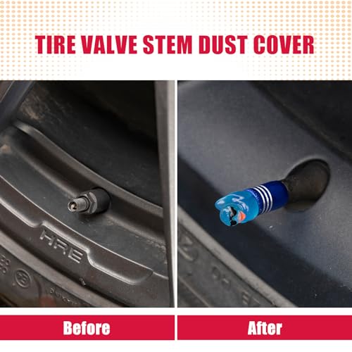 4Pcs Tire Valve Stem Cap Cover for Car SUV Truck, Valve Cover with Funny Duck Sunglasses, Decorative Tire Valve Caps Wheel Accessories (Blue Sunglasses Duck)