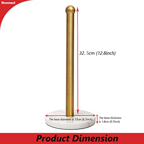 Gold Paper Towel Holder Countertop With Heavy Marble Base, Free Standing Paper Towel Roll Holder For Standard Or Jumbo-Sized Rolls Brushed Gold #TOP4