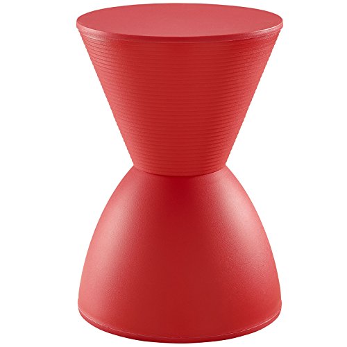 Modway Haste Contemporary Modern Hourglass Accent Stool in Red by Modway - Image 3