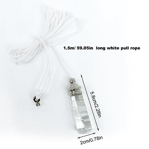 SKHAOVS 2Pcs Bathroom Light Pull Cord Crystal Pull Cord Handle Light Teardrop Pull Cord Extension,light pull cord,150cm Cord Connector for Ceiling Light Fan Bathroom Toilet Light Switch (150cm) - Image 2