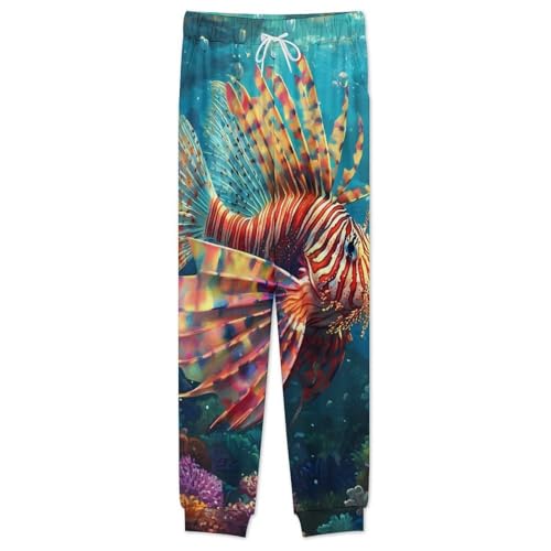 Lionfish Tropical Fish Pajama Set Long Sleeve Lounge Sets Sleepwear 2 Pjs Nightwear for Men Women 5