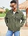 Bindefon Denim Jackets for Men Trucker Jean Jacket Unlined Coats Spring Fall Outfits(Army Green,M)