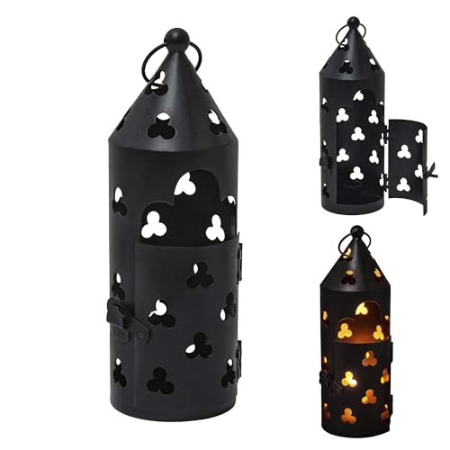 Lord of Battles Rustic Iron Candle Lantern Vintage Black Hanging Lantern for Indoor & Outdoor Home Dcor Camping & Events